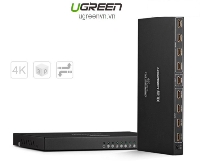 Bộ chia 1 ra 8 cổng HDMI 1.4 Chính hãng Ugreen 40203 hỗ trợ 4Kx2K@30Hz cao cấp